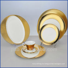 Fábrica de porcelana de P &amp; T, platos plateados oro de los platos, platos de la alta calidad